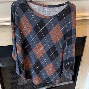 Womens Argyle SweaterBlack, Gray, Brown size S. Worn several times. Listing 9870